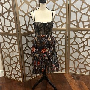 Strappy sleeveless MIDI Lace Bodycon Dress